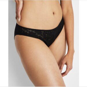 State of Day Women's Mesh Lace Bikini Underwear, Deep Black, NWT